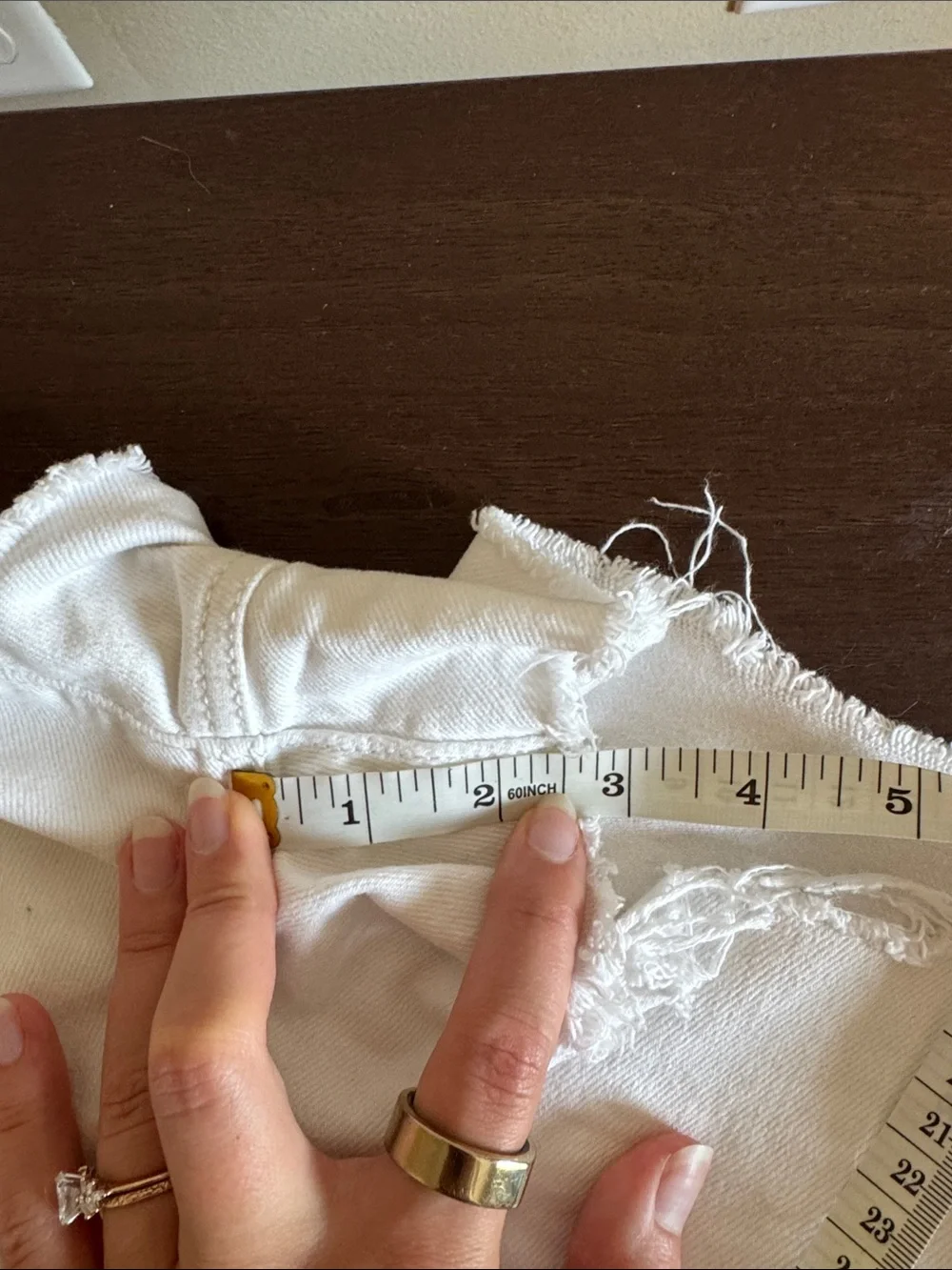 Levi's White Denim Cutoff Shorts